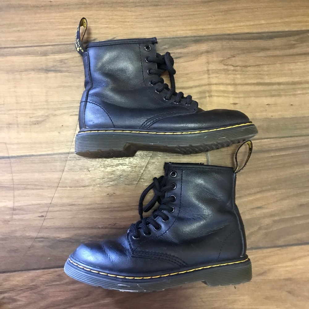 Dr. Martens 1460j Black Leather Boots Kid's Sz 11, used, but almost like new